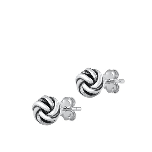 Infinity Knot Oxidized Sterling Silver Love Knot Post Stud Earrings 925 New