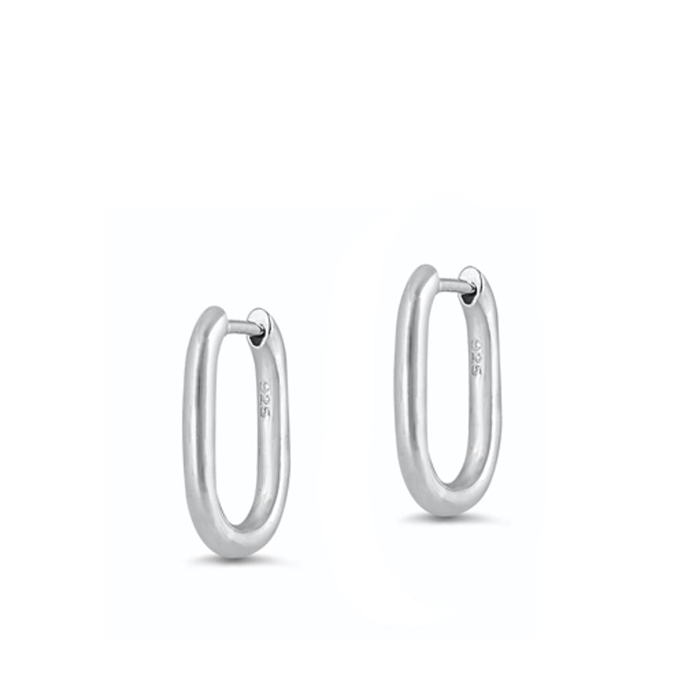 Classic Sterling Silver Cute Rectangular Hoop Endless Earrings 925 New