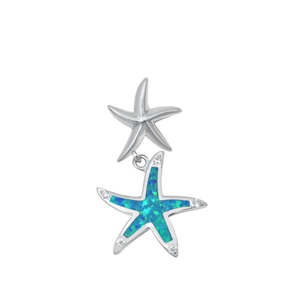 Sterling Silver Starfish Dangle Pendant Sea Star Shell Ocean Beach Charm 925 New