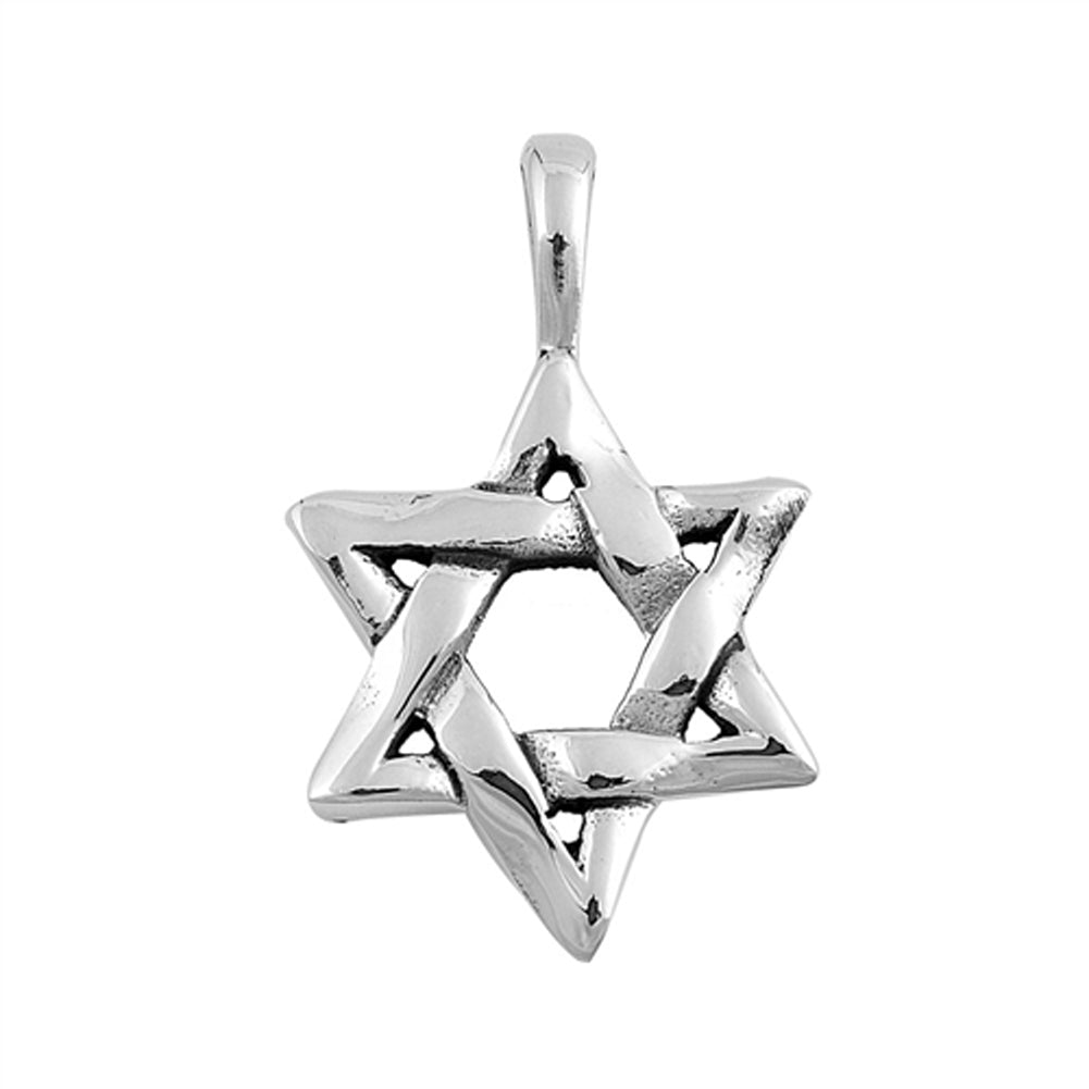 Jewish Star of David Pendant .925 Sterling Silver Religious Symbol God Charm