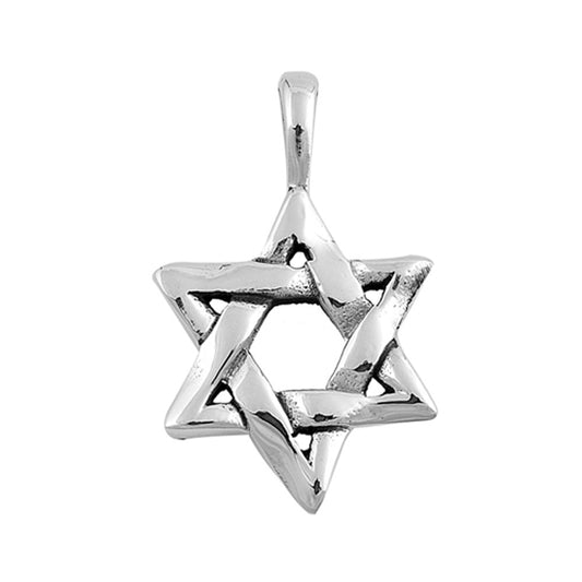 Jewish Star of David Pendant .925 Sterling Silver Religious Symbol God Charm