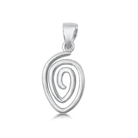 Sterling Silver Unique Thumbprint Pendant Filigree Swirl Spiral Charm 925 New