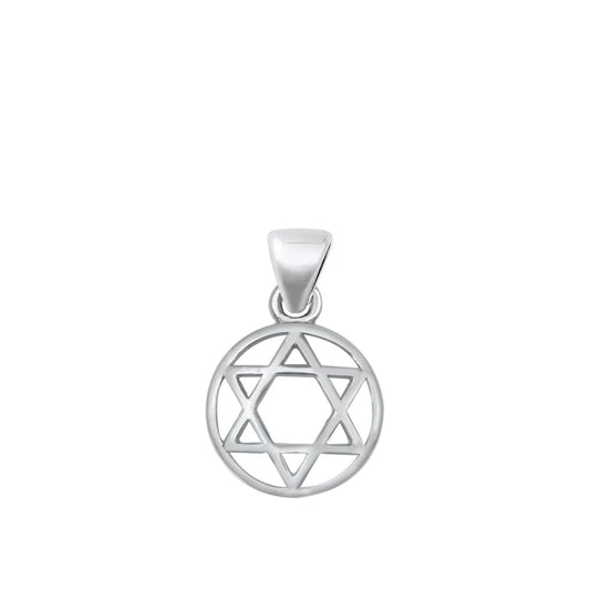 Sterling Silver Star of David Pendant Open Medallion Jewish Classic Charm 925