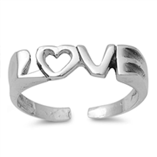 Heart Love .925 Sterling Silver Toe Ring