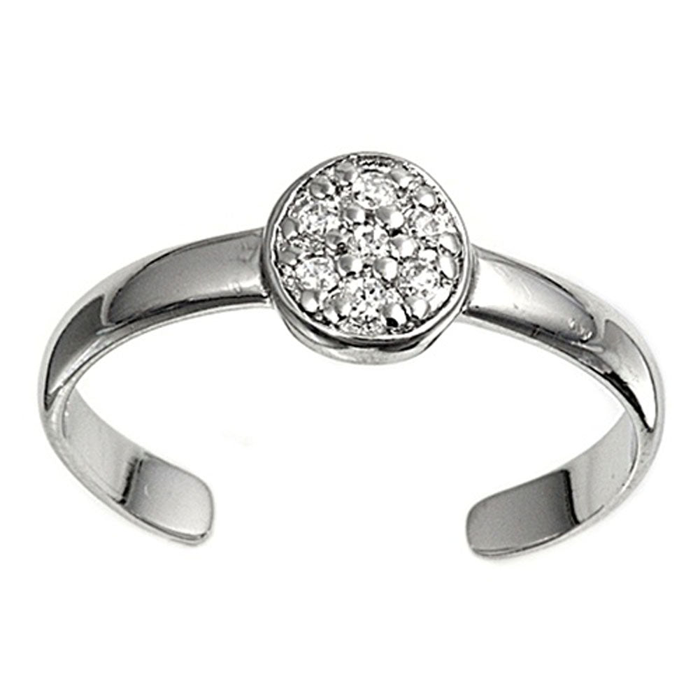 Clear Simulated CZ .925 Sterling Silver Toe Ring