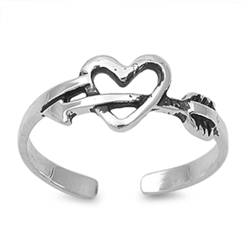 Arrow Heart .925 Sterling Silver Toe Ring