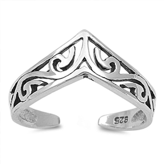 Chevron Filigree .925 Sterling Silver Toe Ring