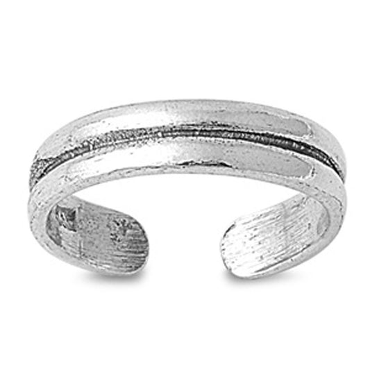 Grooved Bar .925 Sterling Silver Toe Ring