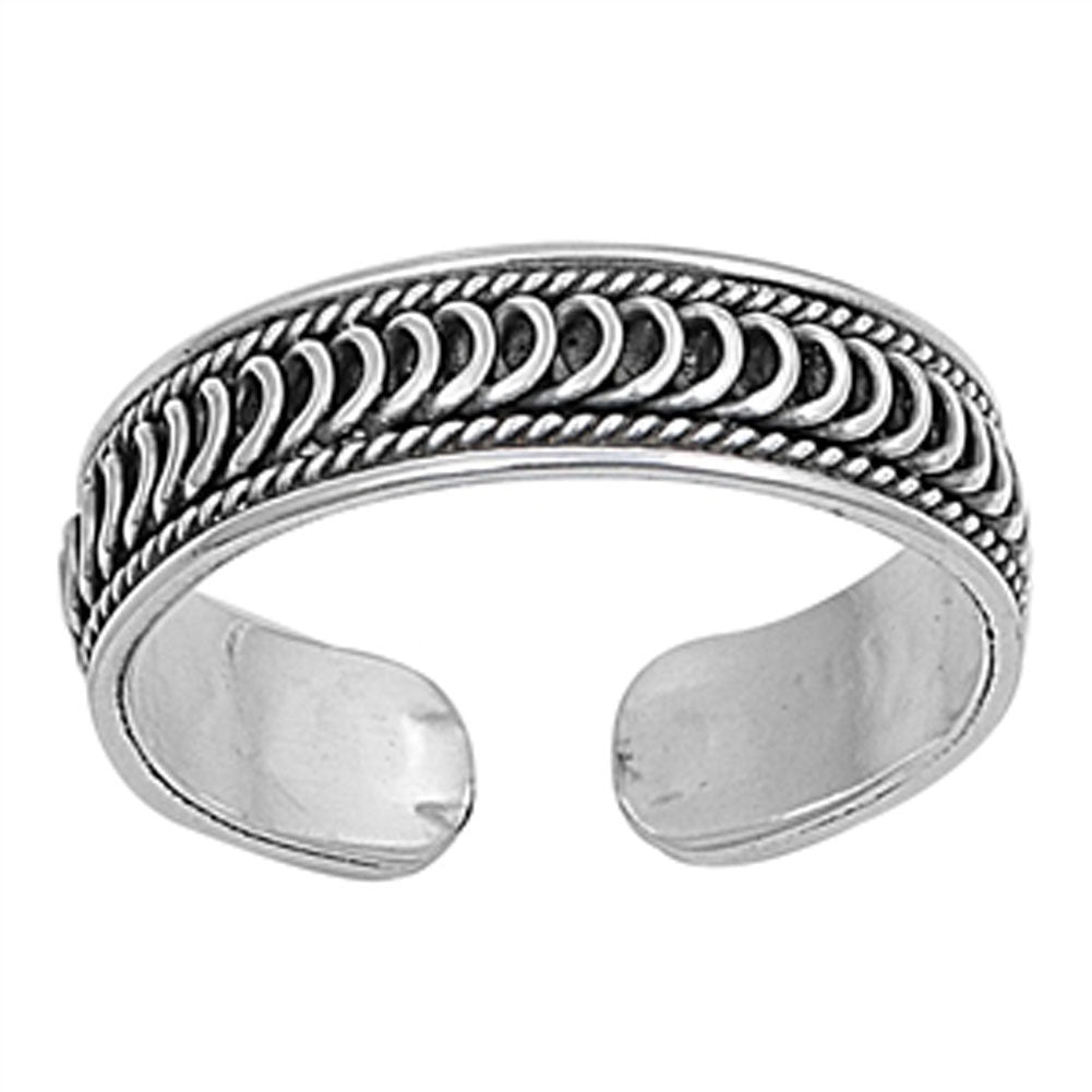 Bali Rope Design .925 Sterling Silver Toe Ring