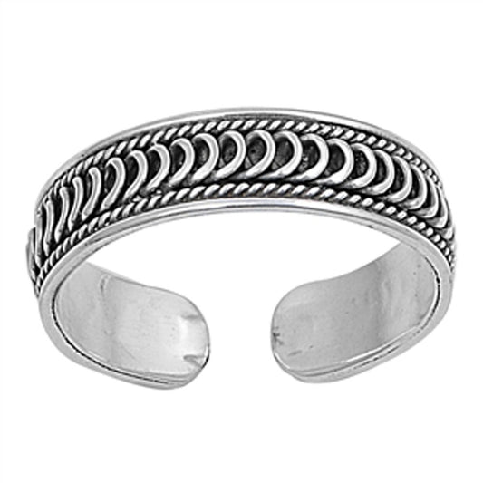 Bali Rope Design .925 Sterling Silver Toe Ring