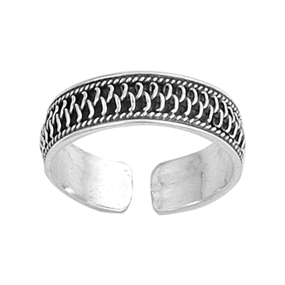 Bali Rope Design .925 Sterling Silver Toe Ring