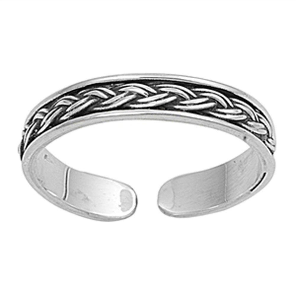 Bali Rope Design .925 Sterling Silver Toe Ring