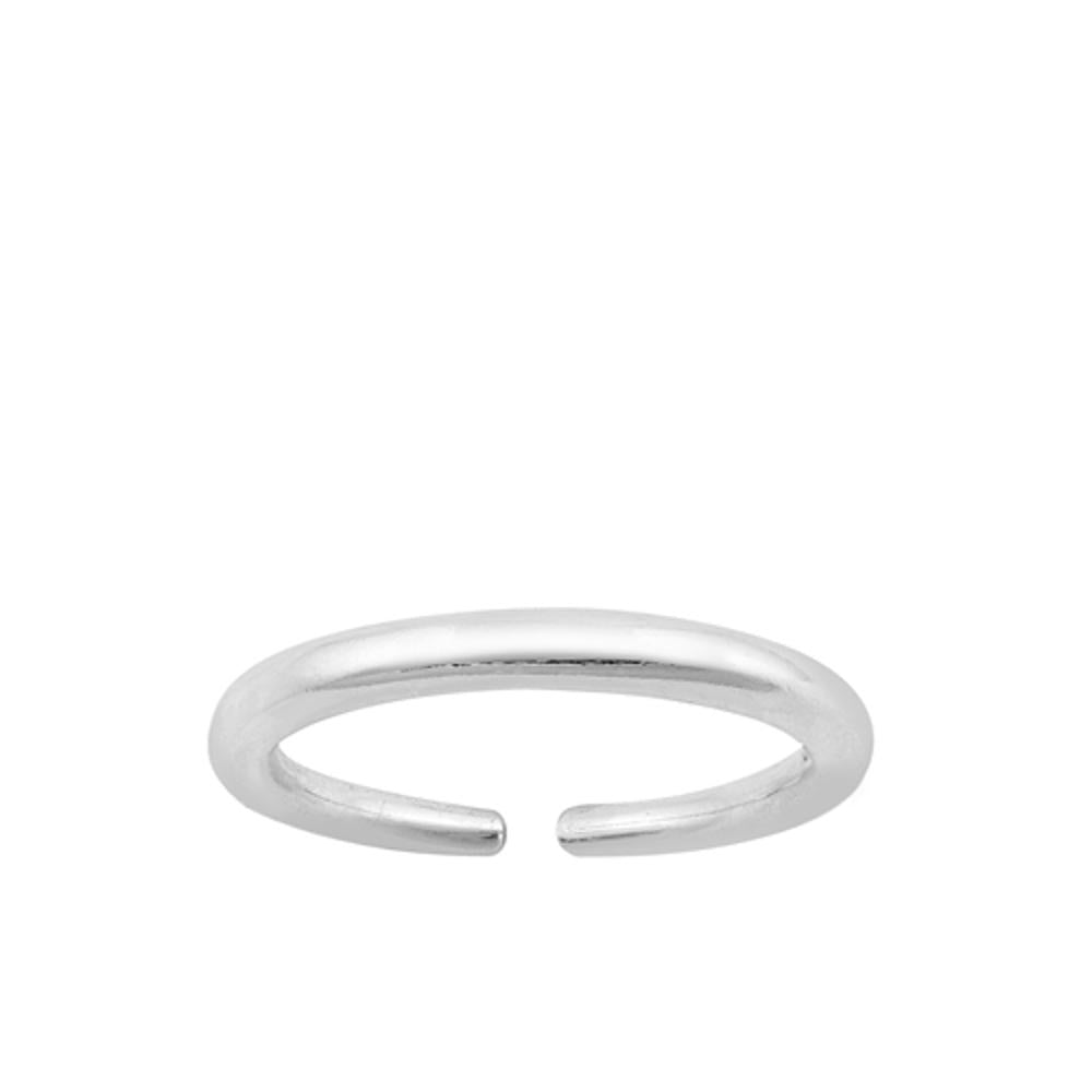 Sterling Silver Simple Solid Adjustable Toe Ring Classic Cute Midi Band .925 New