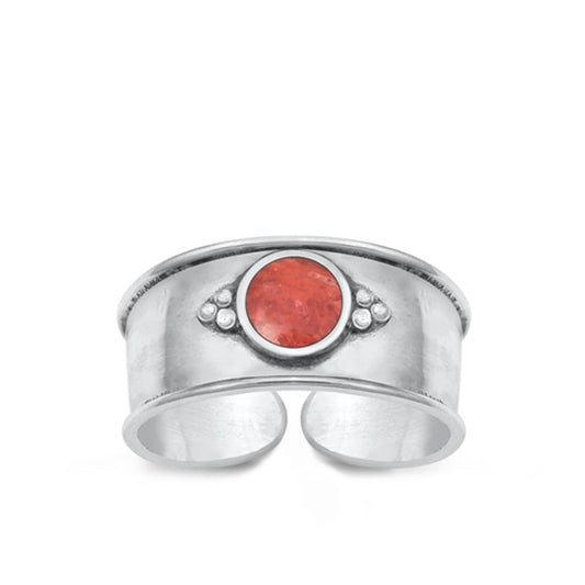 Sterling Silver Wholesale Coral Toe Midi Bali Adjustable Ring .925 New Band