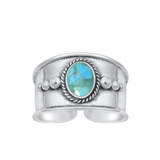 Sterling Silver Wholesale Turquoise Toe Midi Bali Adjustable Ring .925 New Band