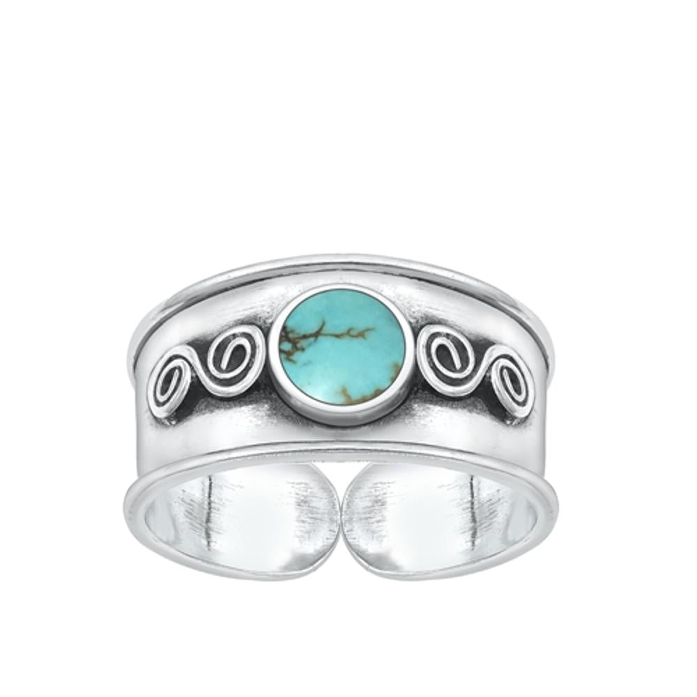 Sterling Silver Wholesale Turquoise Toe Midi Bali Adjustable Ring .925 New Band