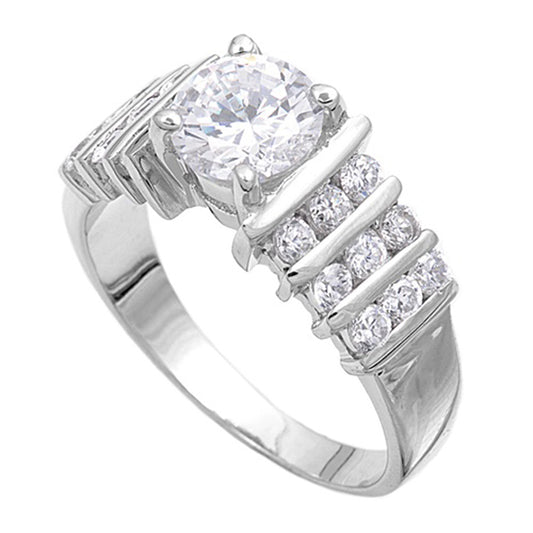 Sterling Silver Woman's White CZ Ring Wholesale Engagement 925 Band Sizes 4-12