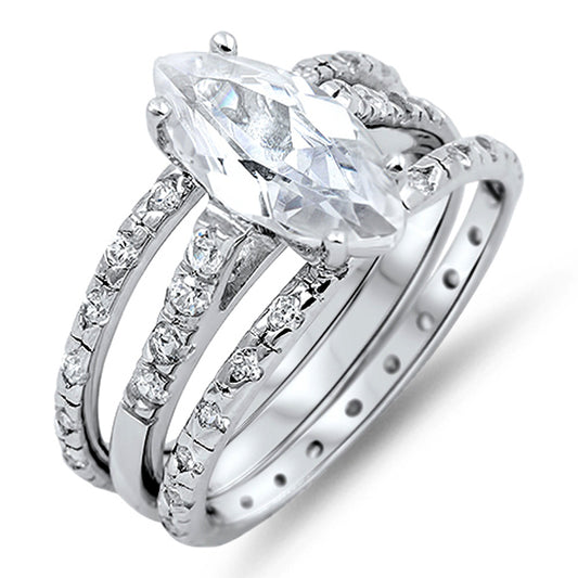 Clear CZ Elegant Simple Oval Solitaire Ring .925 Sterling Silver Band Sizes 5-10