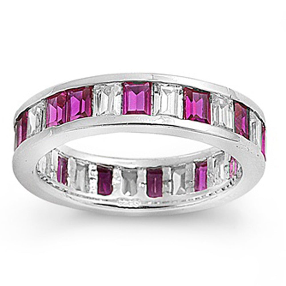 Ruby CZ Retro Abstract Unique Ring New 925 Sterling Silver Thumb Band Sizes 6-9