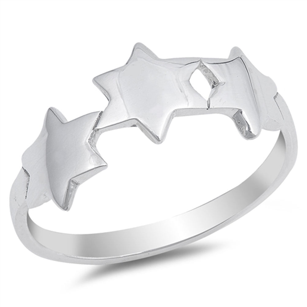 High Polished Star Cute Wholesale Ring New .925 Sterling Silver Band Sizes 4-10