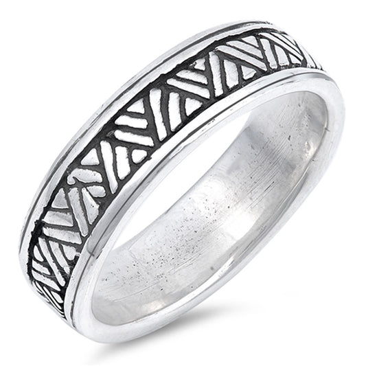 Geometric Carved Triangle Cutout Ring New .925 Sterling Silver Band Sizes 6-10