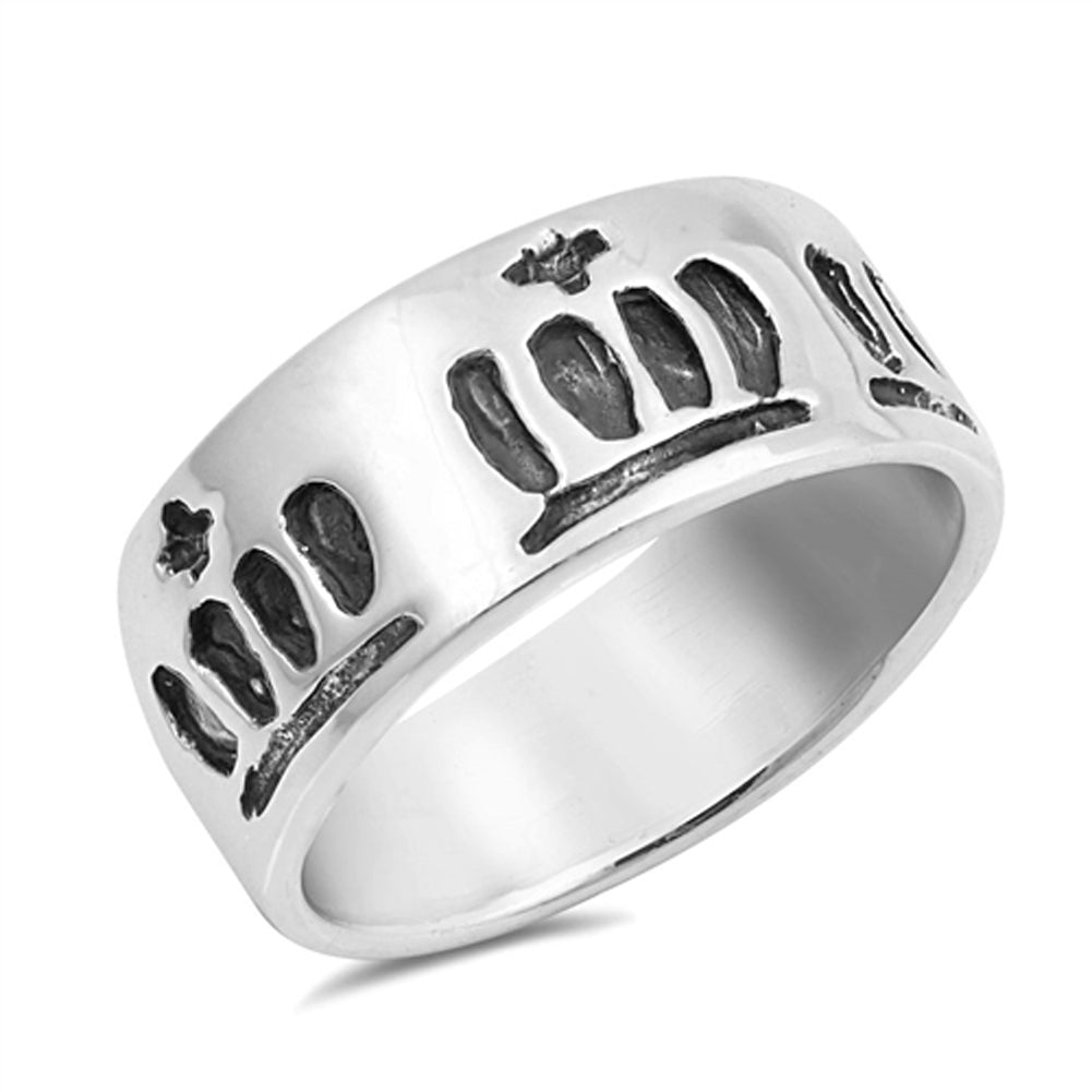 Eternity Religious Symbol Script Ring New .925 Sterling Silver Band Sizes 5-10