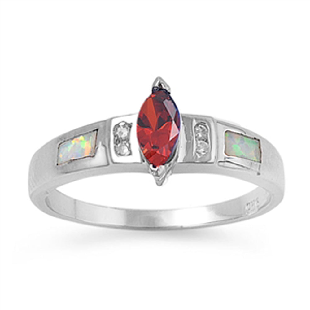 Garnet CZ Solitaire Polished Cute Ring New .925 Sterling Silver Band Sizes 5-9