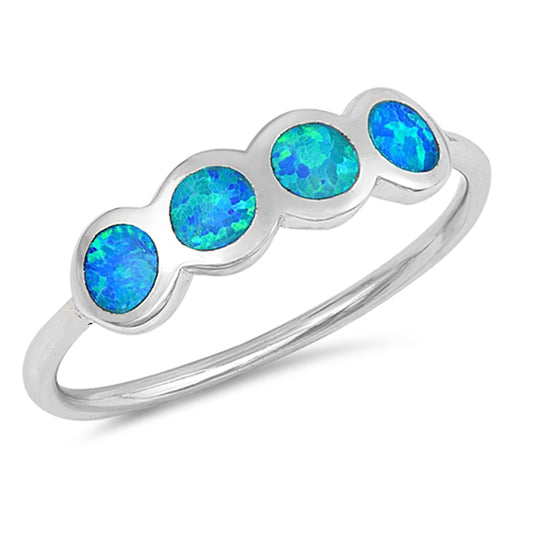 Blue Lab Opal Knuckle Delicate Dainty Ring .925 Sterling Silver Band Sizes 4-10