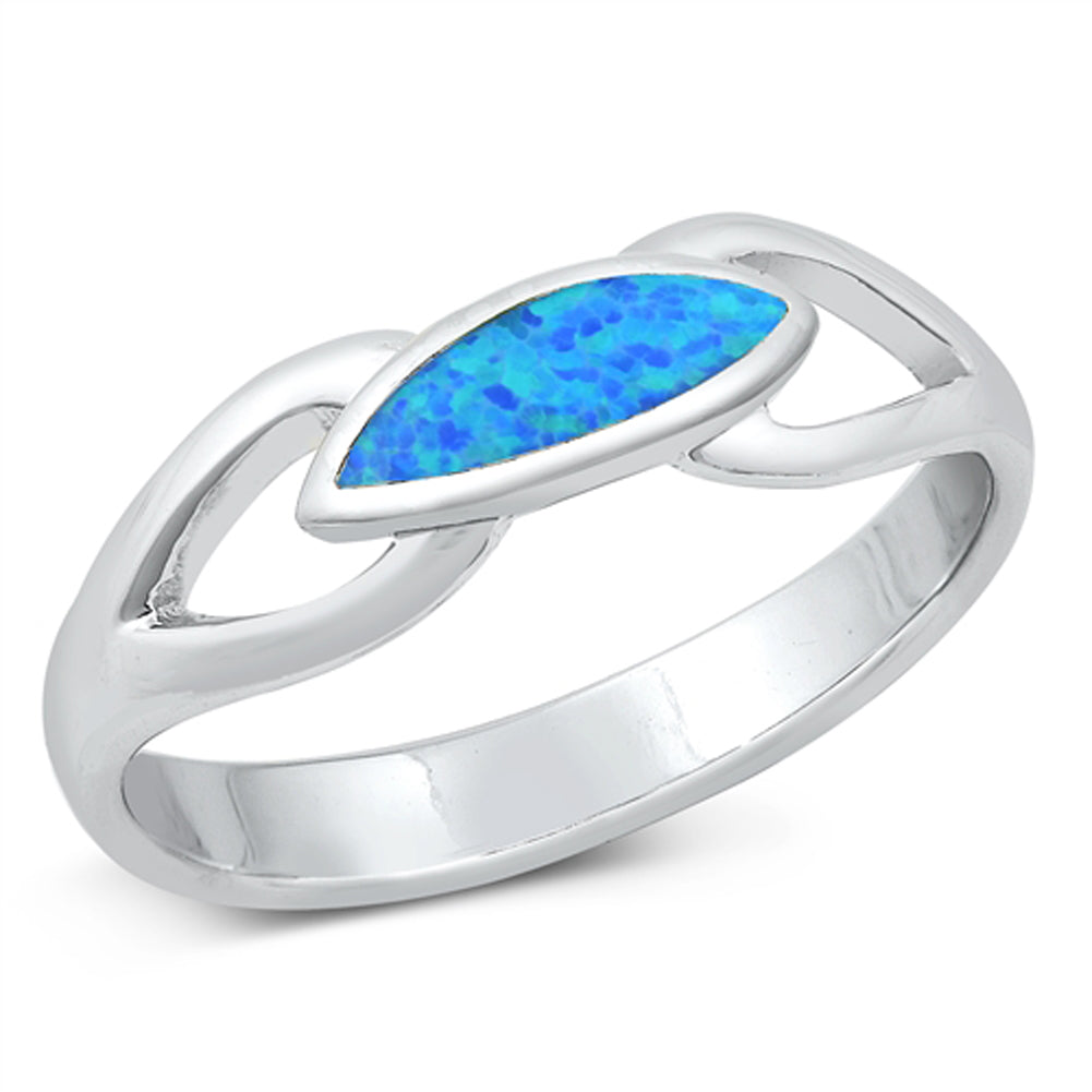 Blue Lab Opal Unique Promise Ring New .925 Sterling Silver Band Sizes 5-10