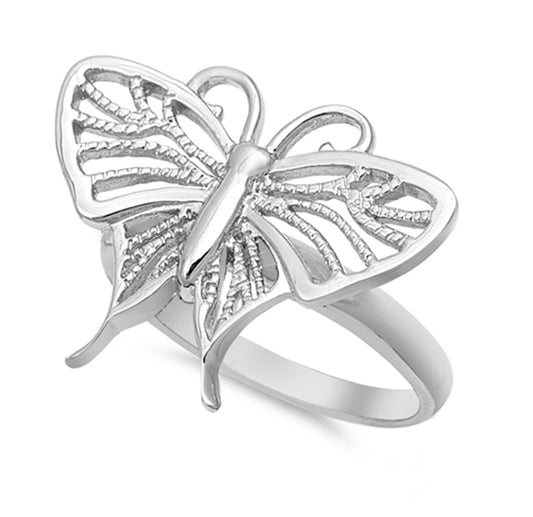 Filigree Butterfly Wholesale Animal Ring New 925 Sterling Silver Band Sizes 5-10