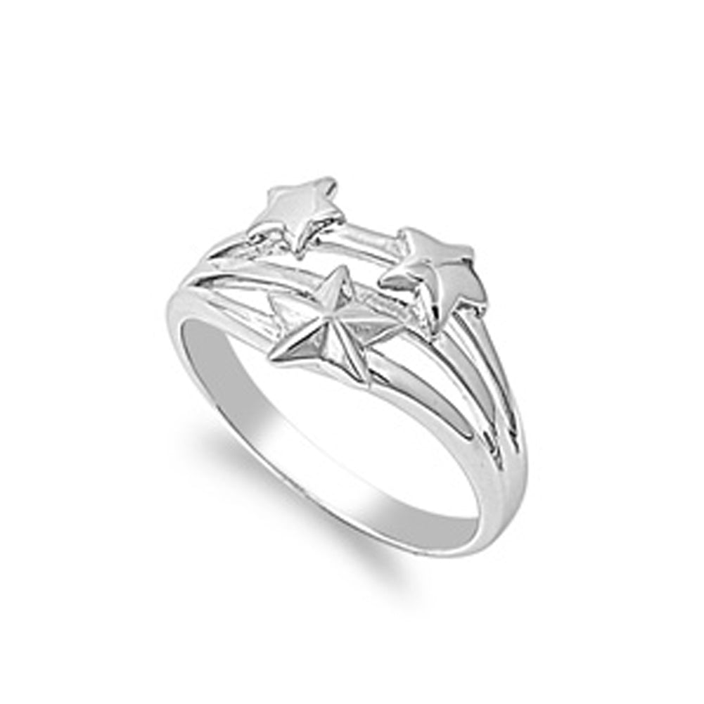 Shooting Star Friendship Cute Fun Galaxy Ring Sterling Silver Band Sizes 5-11