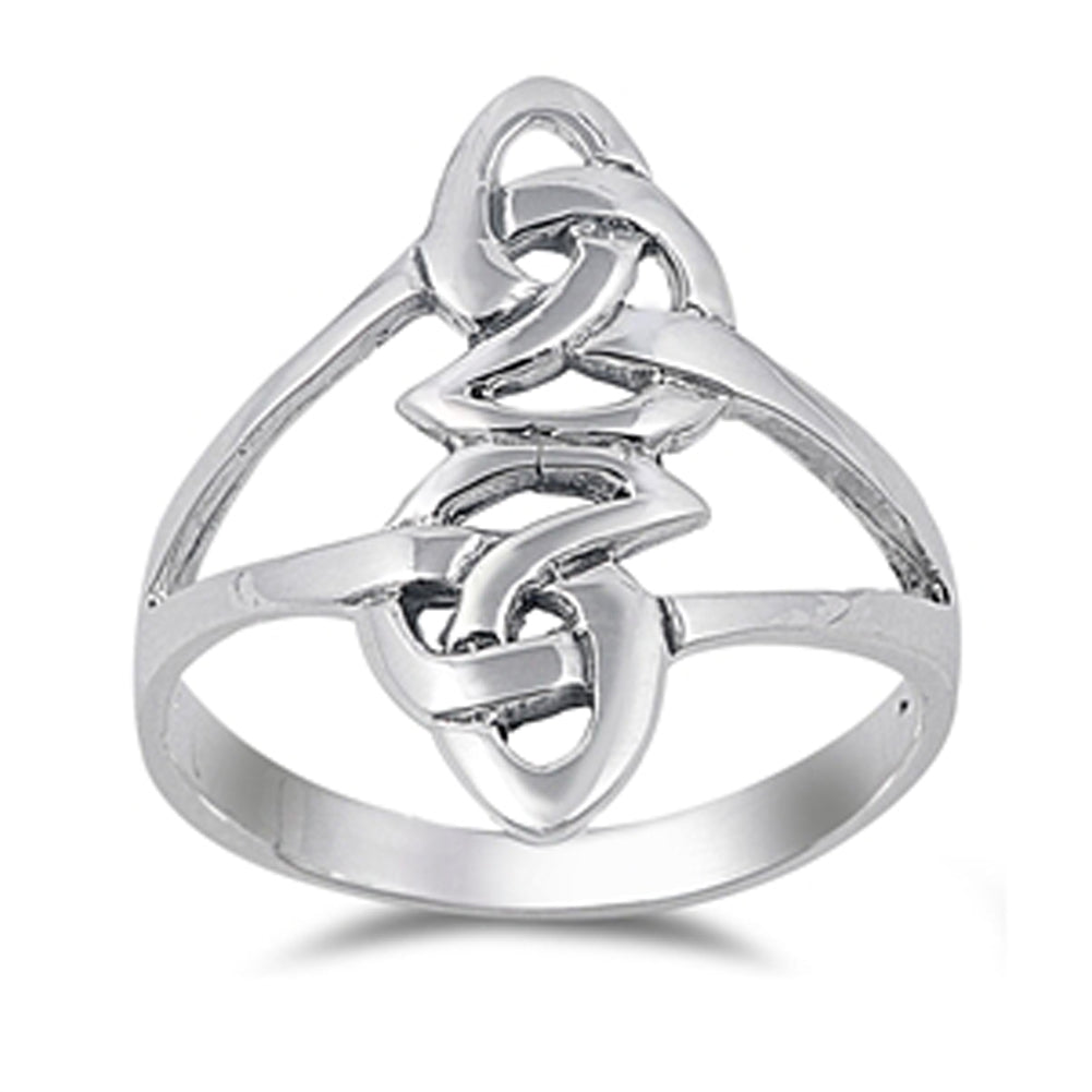 Celtic Knot Endless Infinity Loop Ring New .925 Sterling Silver Band Sizes 6-10