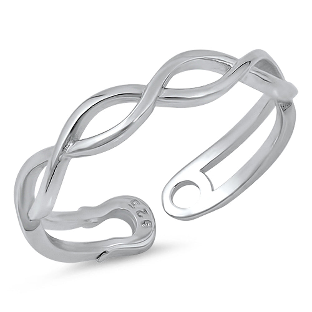 Open Infinity Knot High Polish Cute Ring New 925 Sterling Silver Band Sizes 2-10