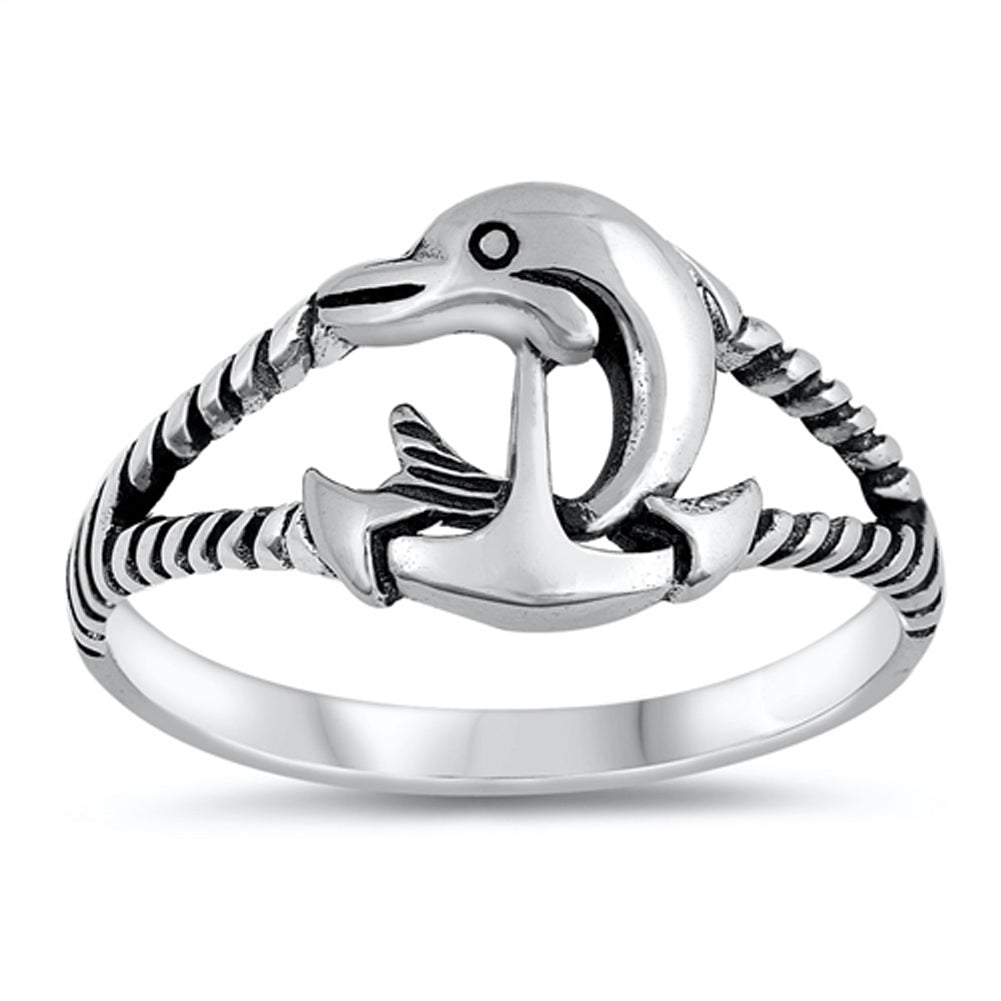 Sterling Silver Dolphin Ring