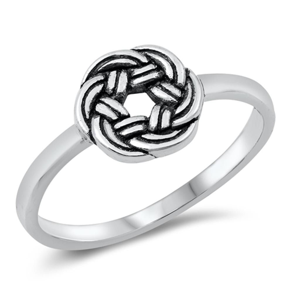 Ornate Braid Knot Ring New .925 Sterling Silver Band Sizes 4-10