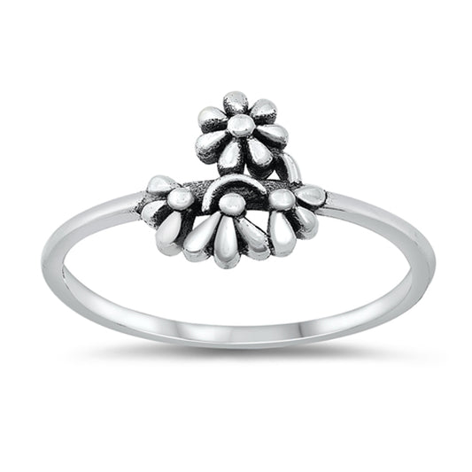 Cute Daisy Flower Ring New .925 Sterling Silver Band Sizes 5-10