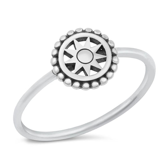 Unique Compass Sun Bali North Star Ring New .925 Sterling Silver Band Sizes 4-10