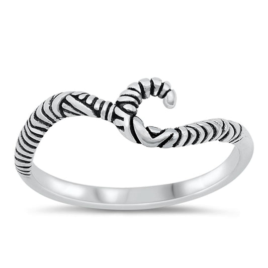 Groovy Bali Wave Primal Ocean Ring New .925 Sterling Silver Band Sizes 4-10