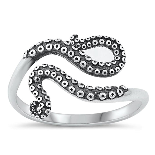 Sterling Silver Octopus Tentacles Ring