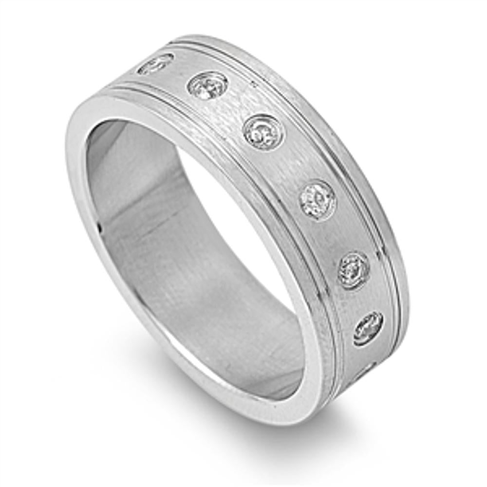 Men's Woman's Simple Ring Polished Stainless Steel Band New USA 8mm Sizes 9-14