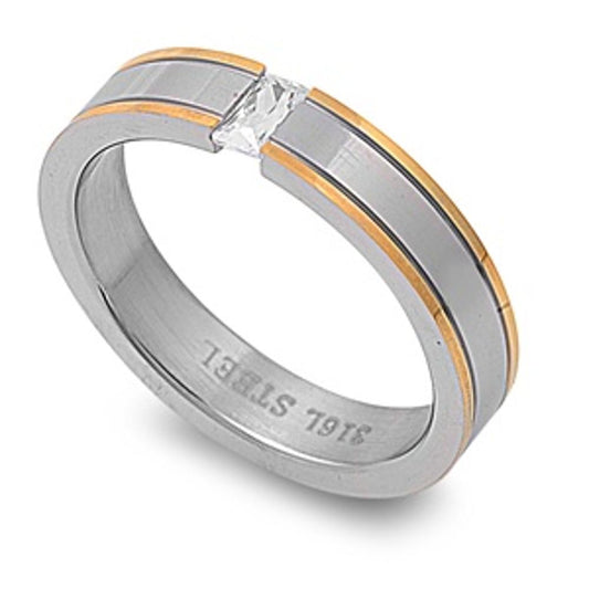 Men's Tension Ring Unique Polished Stainless Steel Band New USA 6mm Sizes 7-14