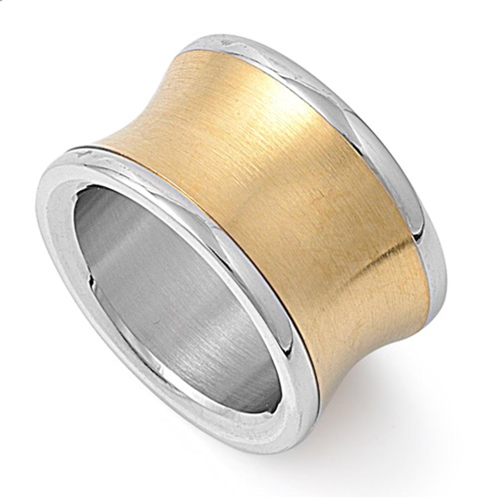 Men's Women's Finish Unique Ring Wide Stainless Steel Band 15mm Sizes 7-11