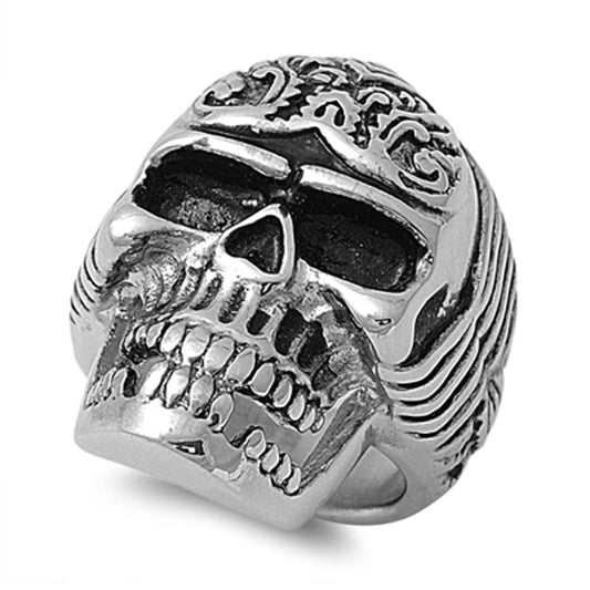 Men's Heavy Skull Biker Ring Classic Stainless Steel Band New 30mm Sizes 8-15