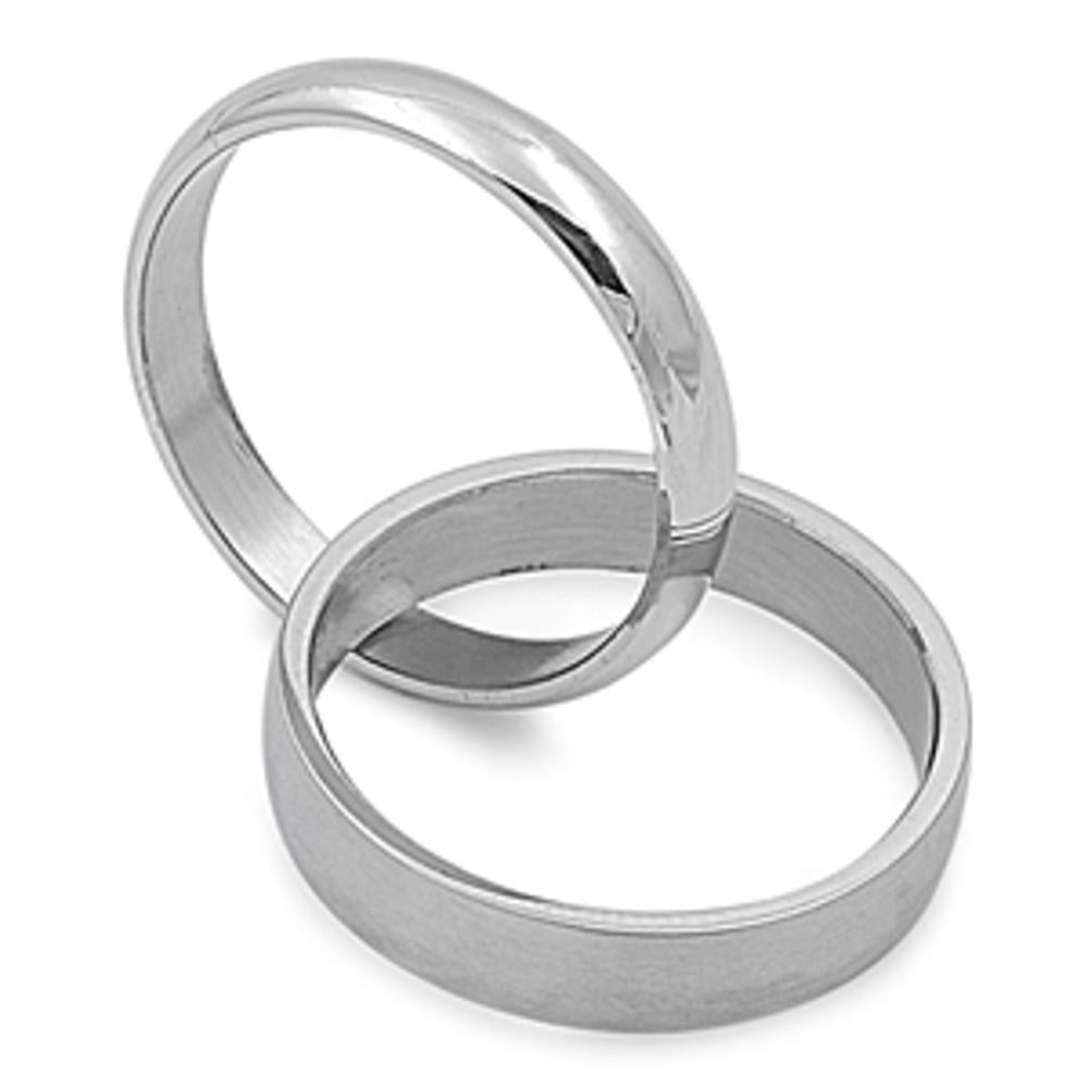 Men's Unique Ring Fashion Polished Stainless Steel Band New USA 5mm Sizes 6-10