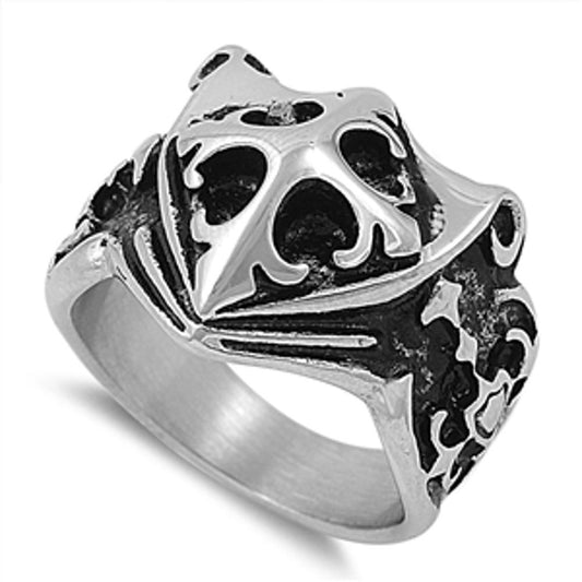 Biker Cross Shield Wide Celtic Chopper Ring 316L Stainless Steel Band Sizes 8-15