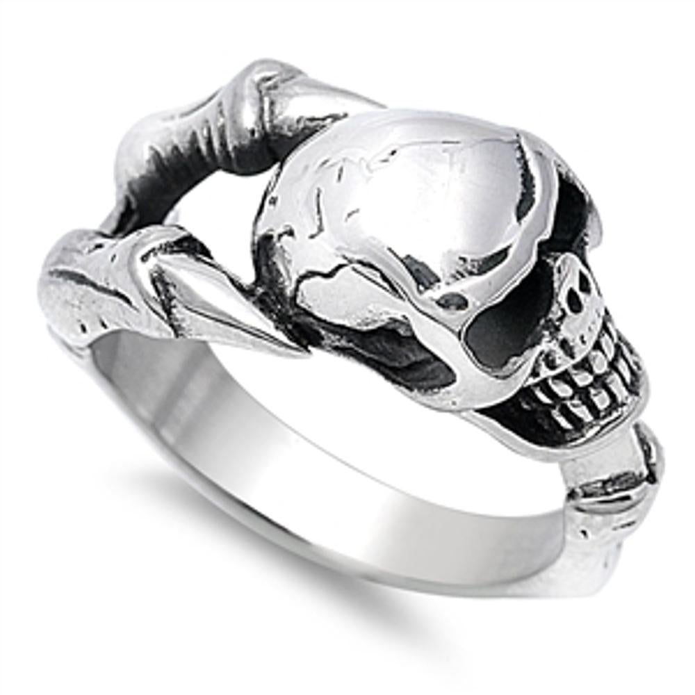 Chopper Biker Skull Fang Claw Evil Ring New 316L Stainless Steel Band Sizes 8-15