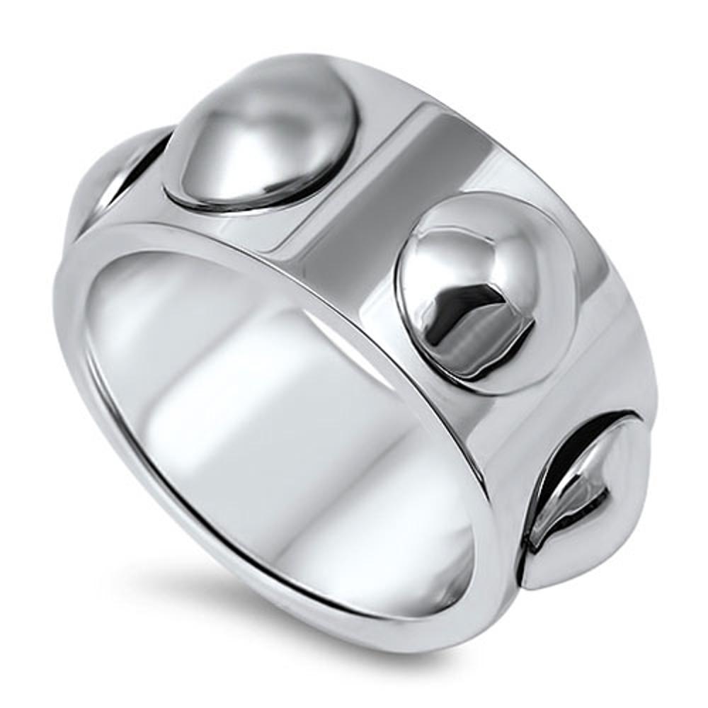 High Polish Ball Fashion Ring New 316L Stainless Steel Band Sizes 9-16