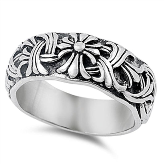 Celtic Irish Cross Designer Weave Ring New 316L Stainless Steel Band Sizes 7-15