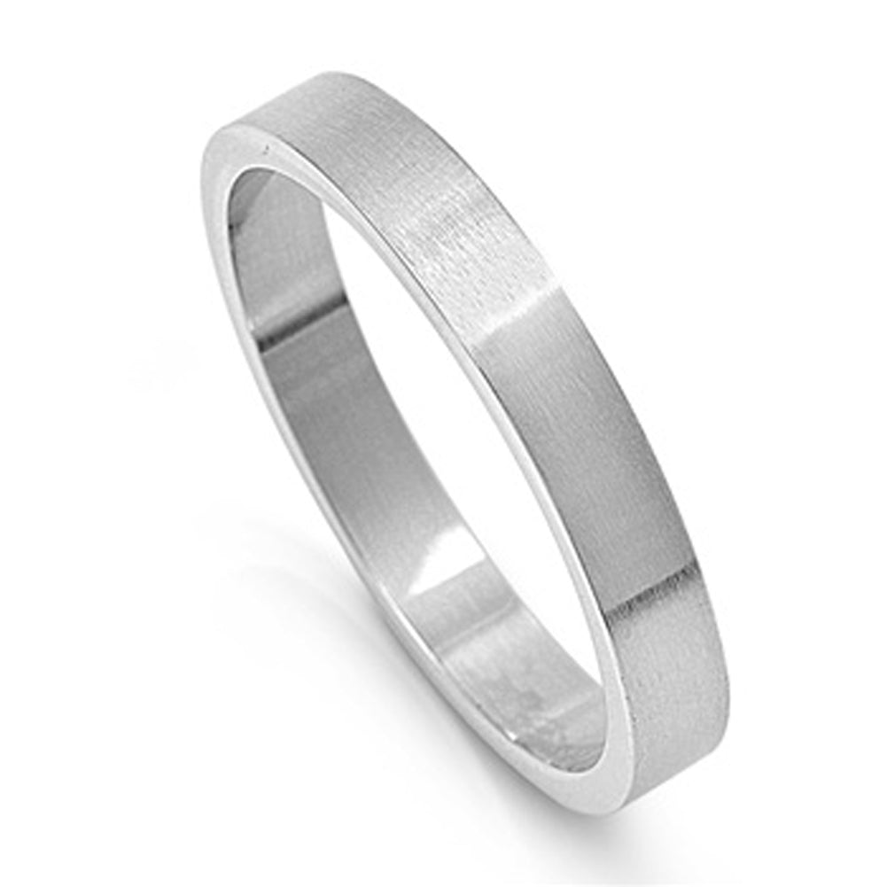 Men's Cigar Ring Traditional Polished Stainless Steel Band New 4mm Sizes 5-15