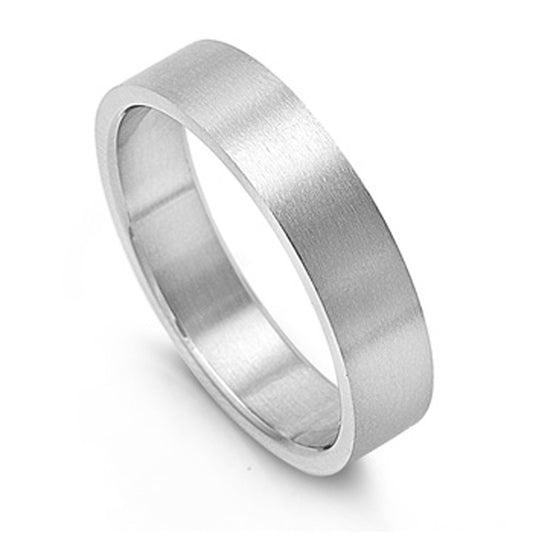 Men's Satin Ring Fashion Polished Stainless Steel Band New USA 6mm Sizes 5-15